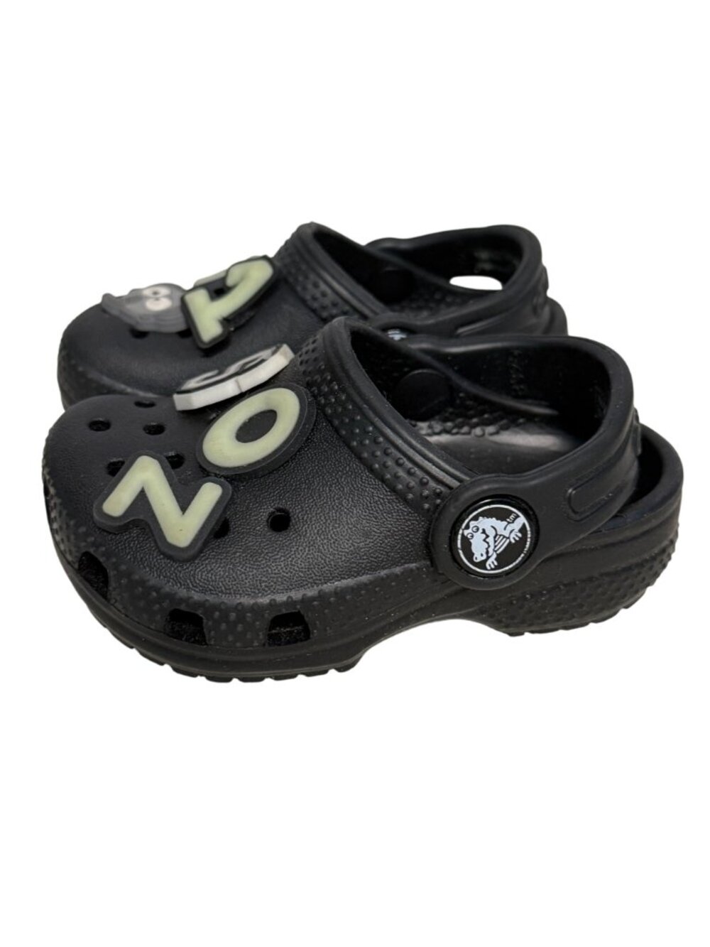 Crocs Toddler Classic Black with Charms Size C4 - Picture 3 of 5